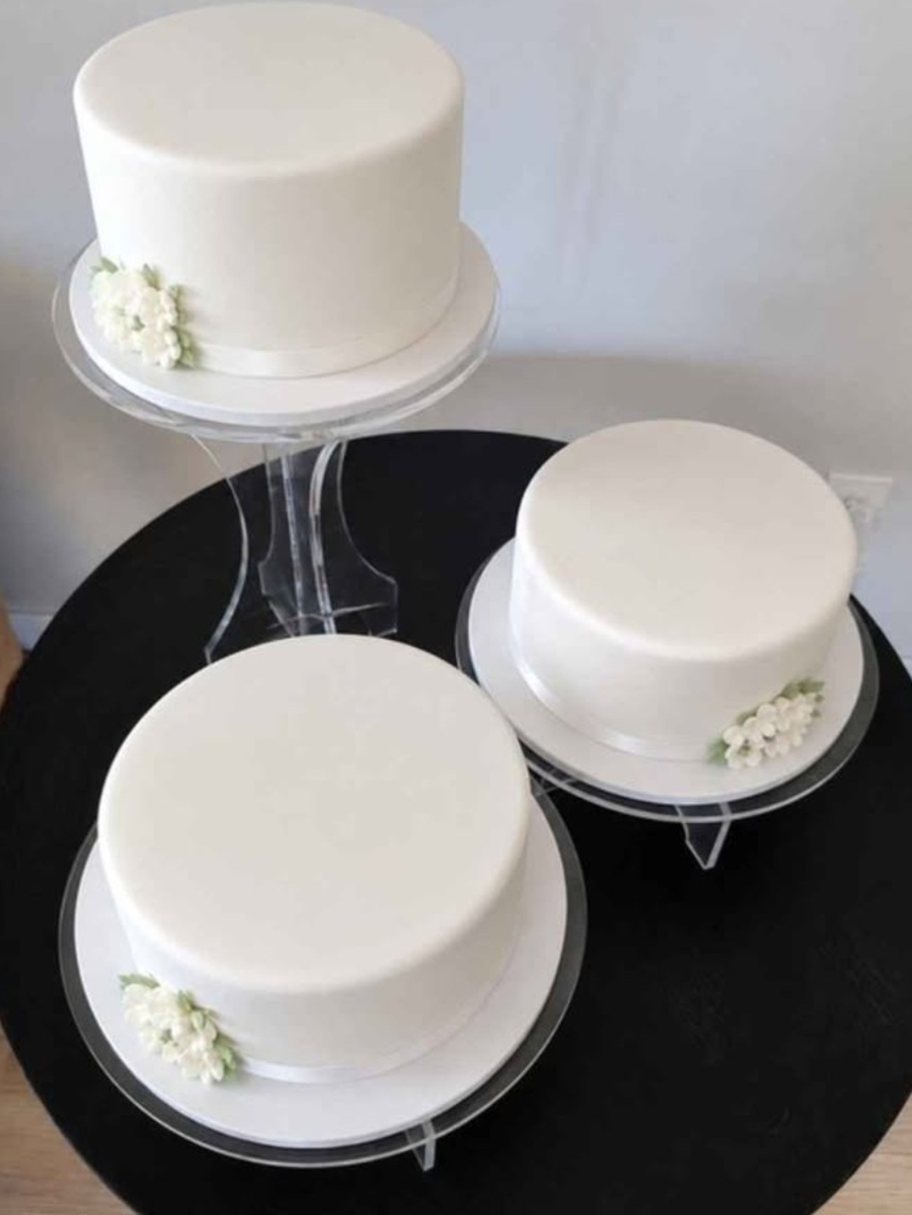 Vintage Lucite Acrylic Cake Stands - Premium 3-Piece Set